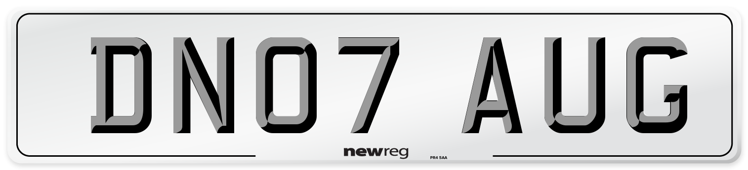DN07 AUG Number Plate from New Reg